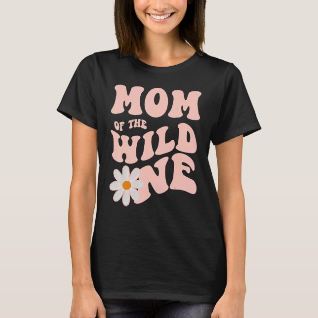 Camiseta Daisy Birthday Mãe Wild One Boho Daisy 1rua Birthd (Frente)