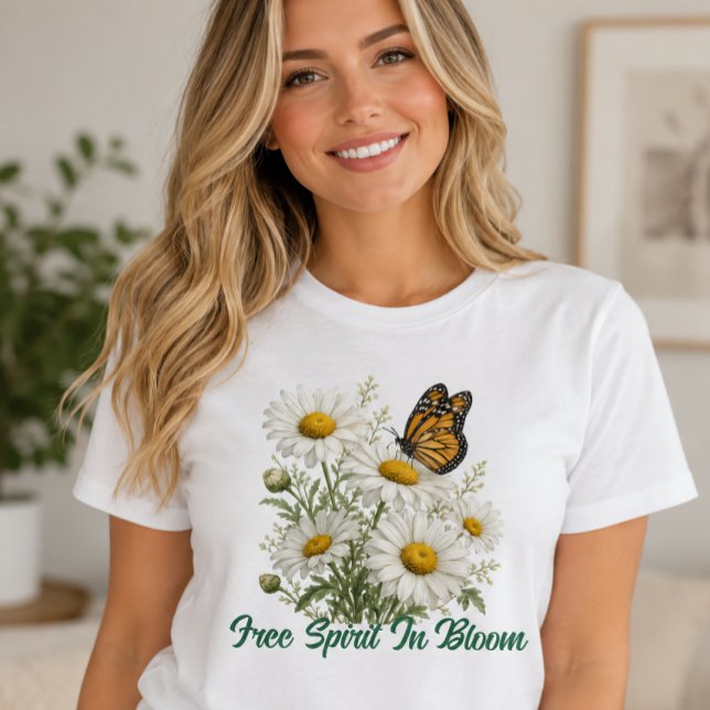Camiseta Daisy & Butterfly Bloom (Criador carregado)