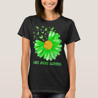 Camiseta Daisy Butterfly Green Ribbon Kidney Disease Awaren