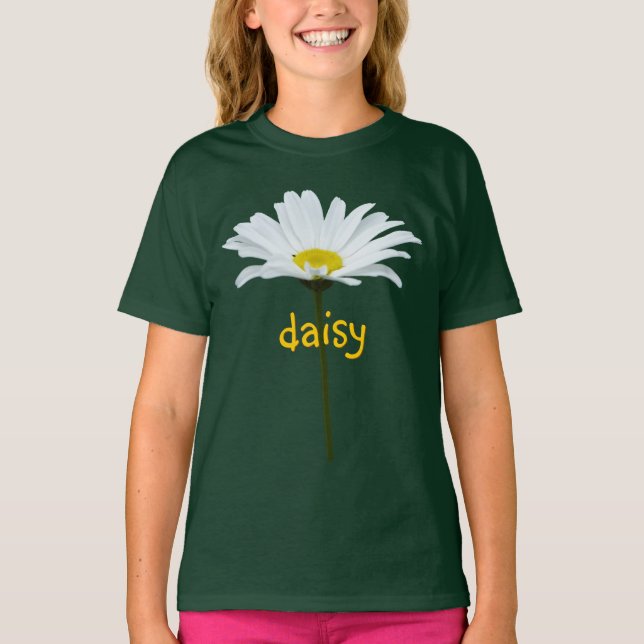 Camiseta Daisy de Menina Camisa Costeira Orgânica (Frente)