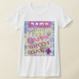 Camiseta Daisy e Daffodils: Personalize o T-Shirt de Aniver