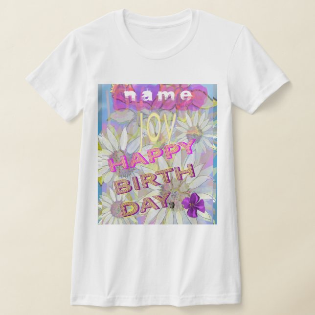 Camiseta Daisy e Daffodils: Personalize o T-Shirt de Aniver (Postura )