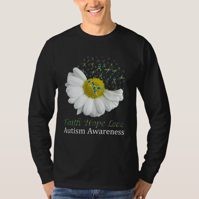 Camiseta Daisy Faith Hope Love Autism Awareness (Frente)