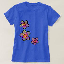 Camiseta Daisy Flowers de Sorriso Feliz de Hippy