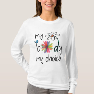Camiseta Daisy Hippie Bird Flor My Body My Choice