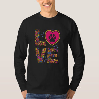 Camiseta Daisy LOVE Letters Animal Paw Prints