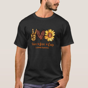 Camiseta Daisy Peace Love Cure Leukemia Consciência