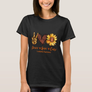 Camiseta Daisy Peace Love Cure Leukemia Sensibilização Pres