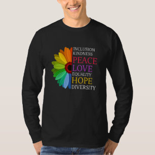 Camiseta Daisy Peace Love Igualdade Diversity Human Rights