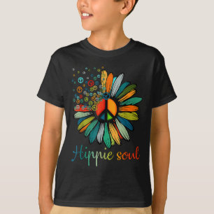 Camiseta Daisy Peace Sign Hippie Soul Flower Gifes