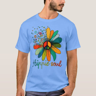 Camiseta Daisy Peace Sign Hippie Soul Tshirt Flower Gifts