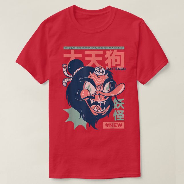 Camiseta DAITENGU  Ancient and Powerful Japanese Yokai  (Frente do Design)