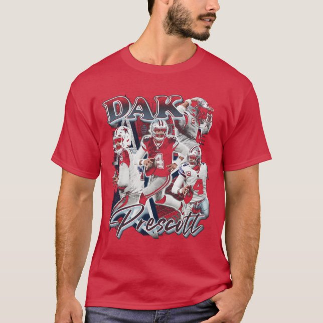 Camiseta Dak Prescott Vintage Bootleg retrô (Frente)