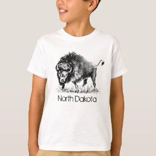 Camiseta Dakota do Norte com T-Shirt bison Americano