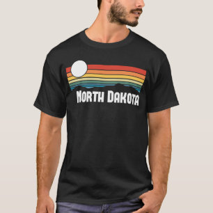 Camiseta Dakota do Norte Vintage Sunset 80s Retro Summer St