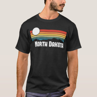 Camiseta Dakota do Norte Vintage Sunset 80s Retro Summer St