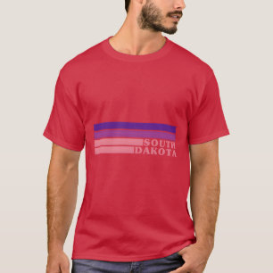 Camiseta Dakota do Sul Colorido Rosa Roxo Estilo Retro 70s