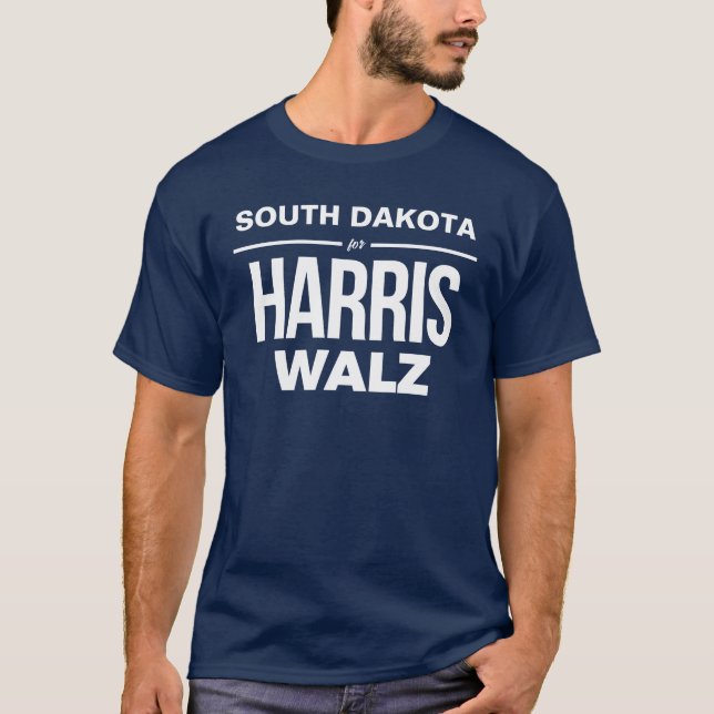 Camiseta Dakota do Sul para Harris Walz (Frente)