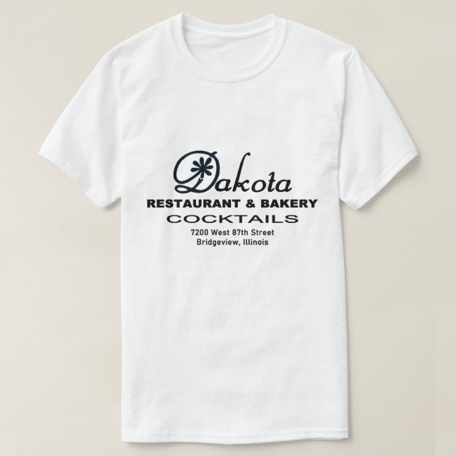 Camiseta Dakota Restaurant & Bakery, Bridgeview, IL (Frente do Design)