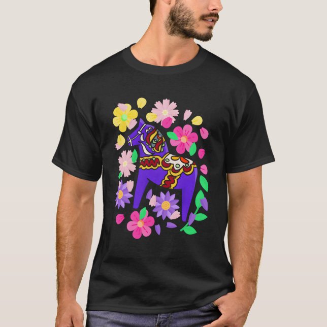 Camiseta Dala Horse Folse Flag Dalahelmsoljd (Frente)
