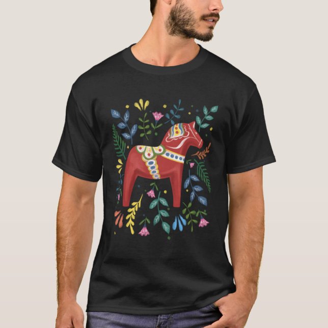 Camiseta Dala Horse Folse Flag Dalahelmsoljd (Frente)