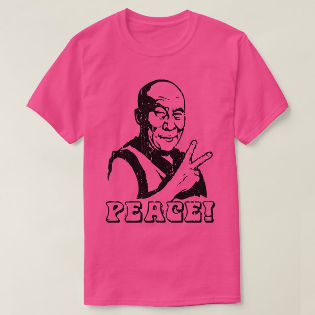 Camiseta Dalai Lama Peace Sign (Frente do Design)