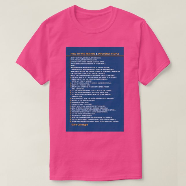 Camiseta Dale Carnegie como ganhar amigos e influenciar pes (Frente do Design)