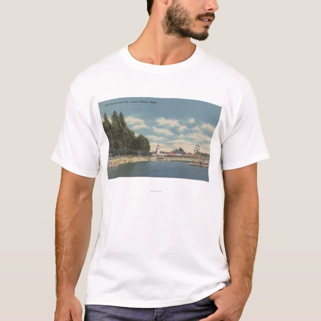 Camiseta d'Alene de Coeur, identificação - vista da praia (Frente)