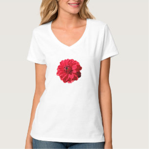 Camiseta Dália do vermelho da flor