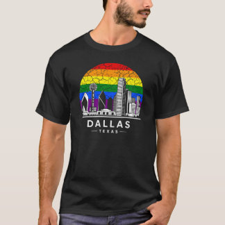 Camiseta Dallas City Texas Rainbow Flag
