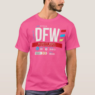 Camiseta Dallas Ft Worth DFW Airport Code Baggauge C