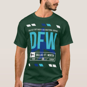 Camiseta Dallas Ft Worth DFW — Código de Bagagem do Aeropor