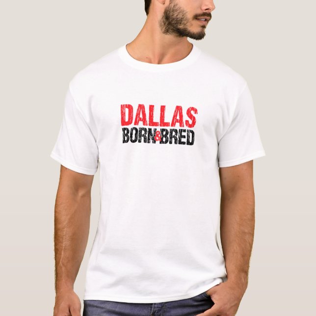 Camiseta Dallas Nascer E Bred Texas Hometown Tx Estado De C (Frente)
