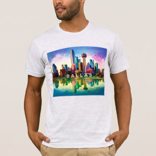 Camiseta Dallas Skyline Grafite Art