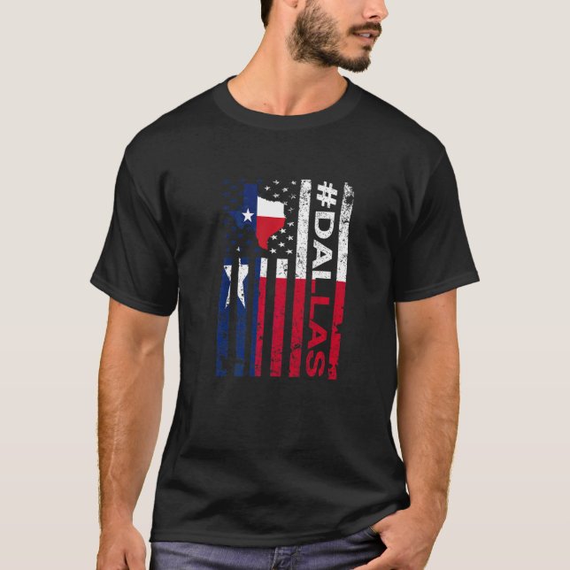 Camiseta Dallas Texas Flag Texas State Usa Pride (Frente)