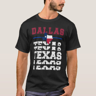 Camiseta Dallas Texas Forma Sinalizador Vintage em desgosto