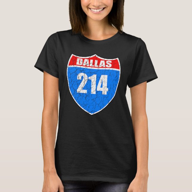 Camiseta Dallas Texas Interstate 45 Orgulho Representa 214  (Frente)