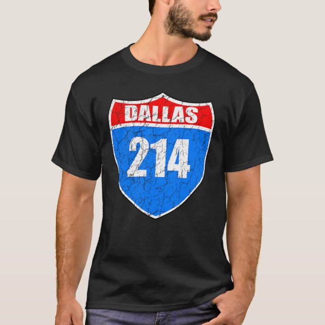 Camiseta Dallas Texas Interstate 45 Pride Represent 214 Dis (Frente)