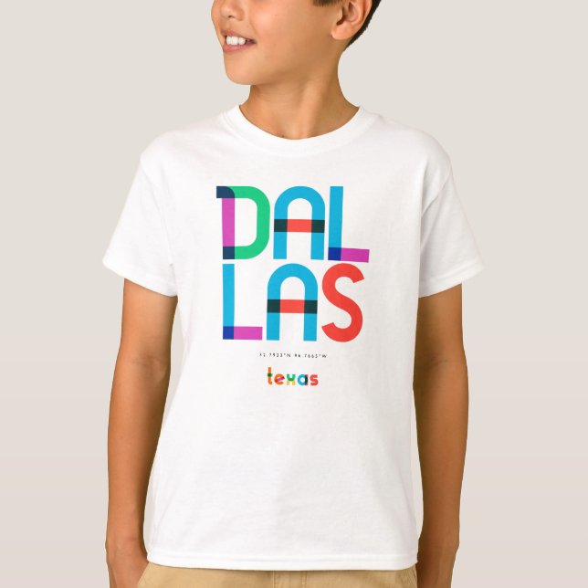 Camiseta Dallas Texas Meio século, Pop Art, (Frente)