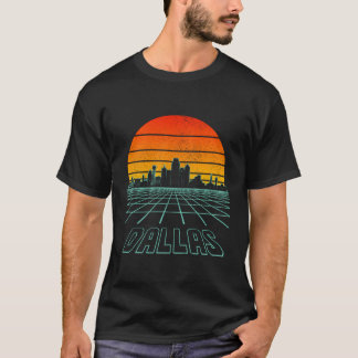 Camiseta Dallas Texas Skyline Pride Grid Vaporwave