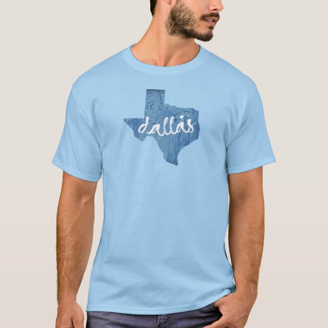 Camiseta Dallas, Texas Wood Grain (Frente)