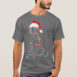 Camiseta Dalmácia natalícia com Lights Santa Hat Diversão X