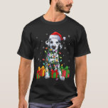 Camiseta Dalmacial Santa Hat Ugly Christmas Lighting — Clas<br><div class="desc">Camiseta Clássica de Iluminação de Natal Feia de Santa Hat</div>