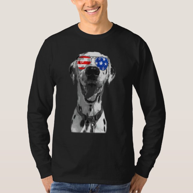 Camiseta Dalmaciano Cachorros Pavilhão Americano 4 De Julho (Frente)