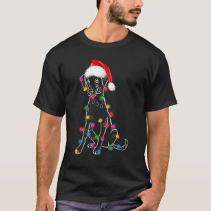 Camiseta Dalmaciano Natal Com Luzes Santa Hat Xmas Do