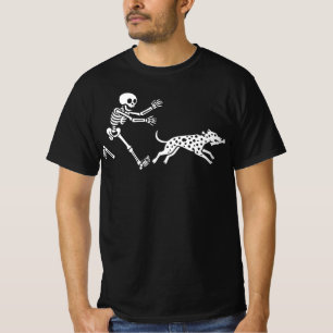Camiseta Dálmata Engraçado Esqueleto Correndo Halloween O