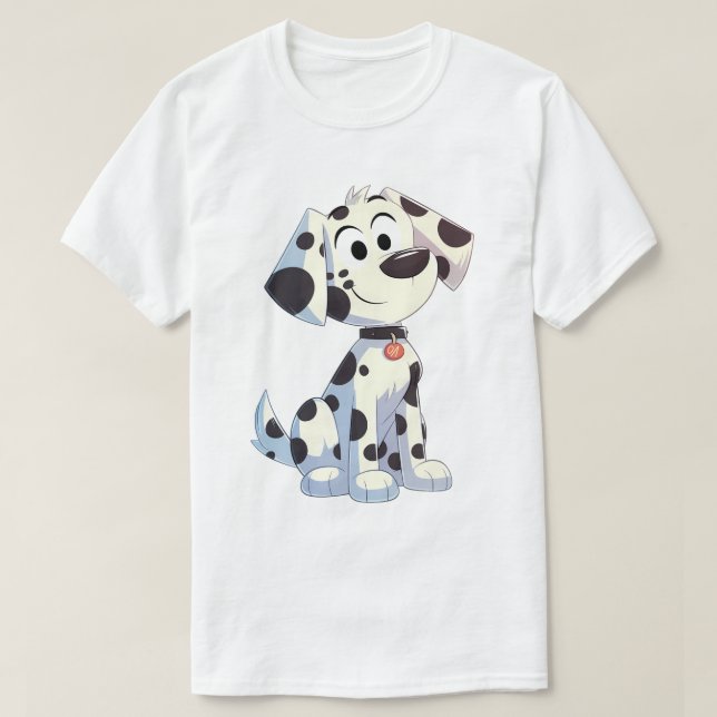 Camiseta Dálmata Sorridente Adorável (Frente do Design)