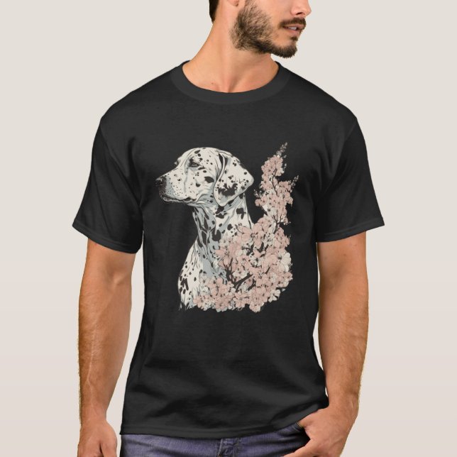 Camiseta Dalmatian Cherry Blossom Dog Breed Japanese Sakura (Frente)