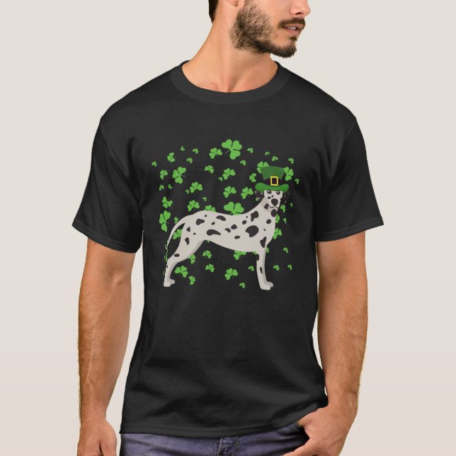 Camiseta Dalmatian Dog Leprechaun Shamrock St Patricks Day (Frente)