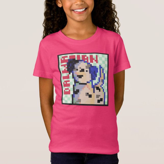 Camiseta Dalmatian Dog, Pixel Art, Pixelart  (Frente)